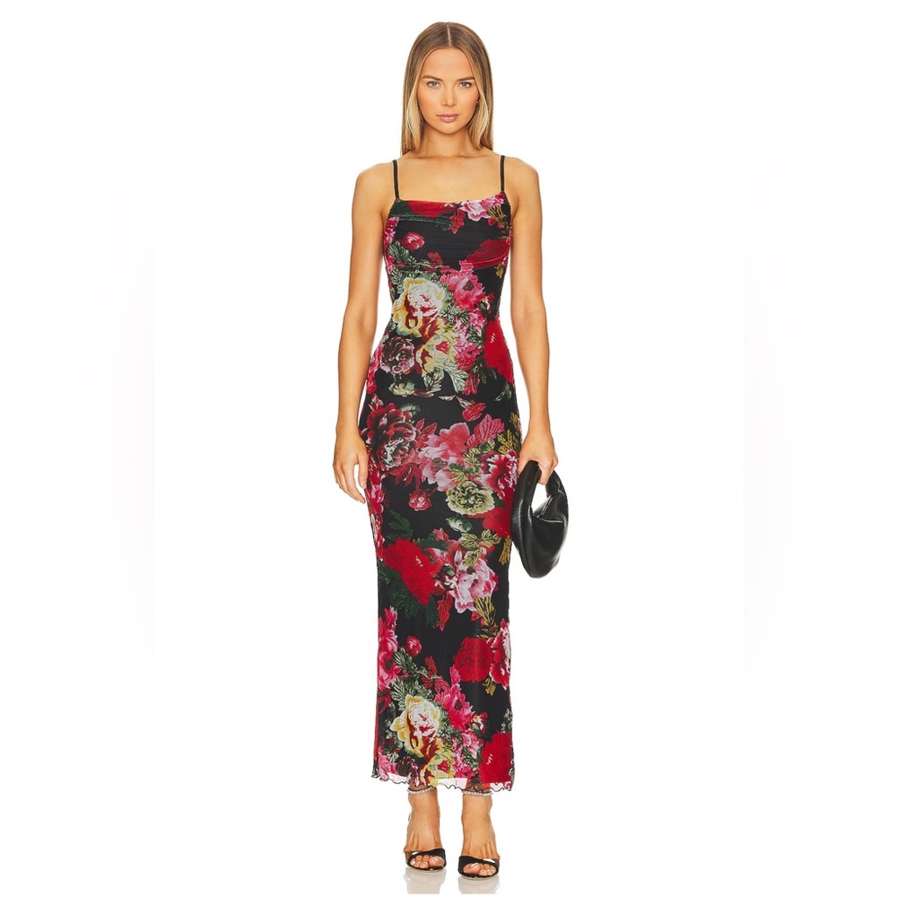 Molly Maxi Dress in Black Floral